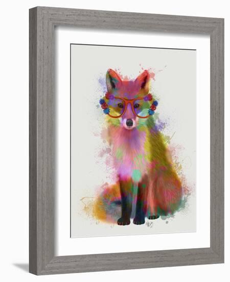 Rainbow Splash Fox 2-Fab Funky-Framed Art Print