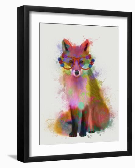 Rainbow Splash Fox 2-Fab Funky-Framed Art Print