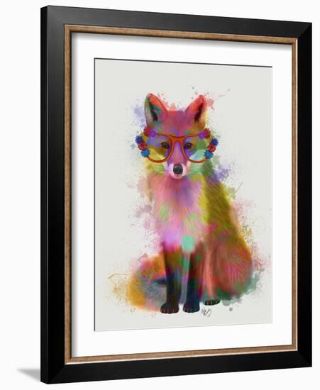 Rainbow Splash Fox 2-Fab Funky-Framed Art Print