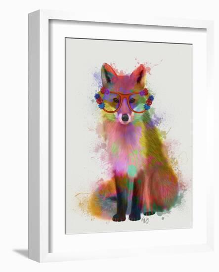 Rainbow Splash Fox 2-Fab Funky-Framed Art Print