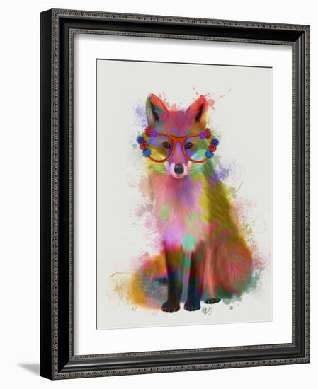 Rainbow Splash Fox 2-Fab Funky-Framed Art Print