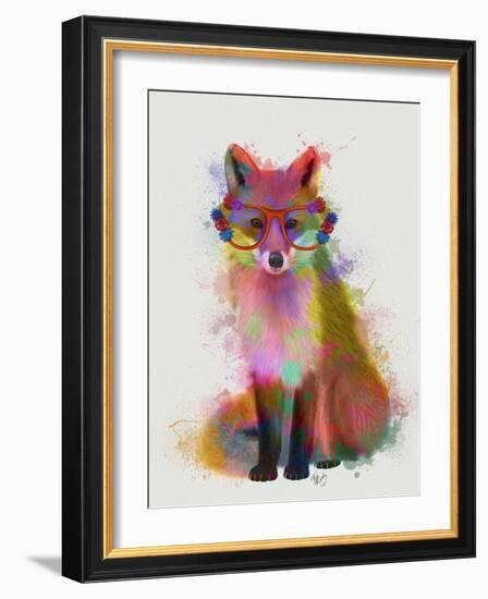 Rainbow Splash Fox 2-Fab Funky-Framed Art Print