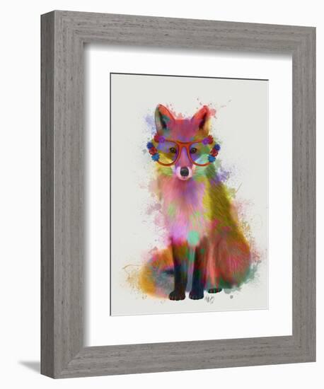 Rainbow Splash Fox 2-Fab Funky-Framed Art Print