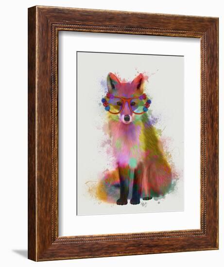 Rainbow Splash Fox 2-Fab Funky-Framed Art Print