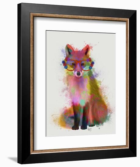 Rainbow Splash Fox 2-Fab Funky-Framed Art Print