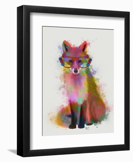 Rainbow Splash Fox 2-Fab Funky-Framed Art Print