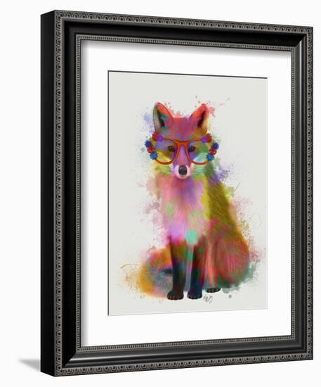 Rainbow Splash Fox 2-Fab Funky-Framed Art Print