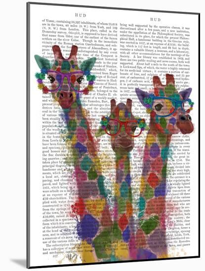 Rainbow Splash Giraffe Trio-Fab Funky-Mounted Art Print