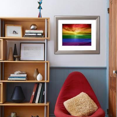 Rainbow Sunset Stretched Canvas Print By Maggie Olsen Art Com