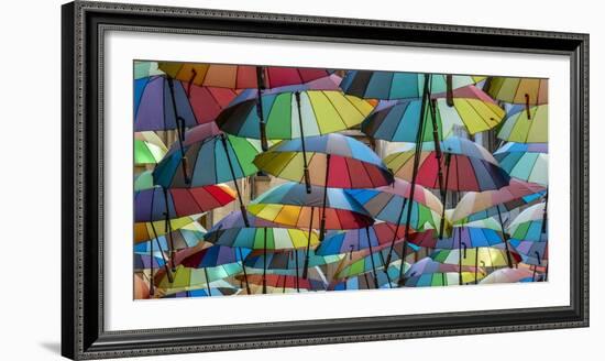 Rainbow umbrellas, Bucharest, Romania-Art Wolfe Wolfe-Framed Photographic Print