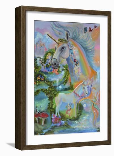 Rainbow Unicorns-Sue Clyne-Framed Giclee Print