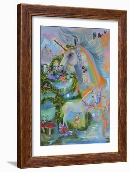 Rainbow Unicorns-Sue Clyne-Framed Giclee Print