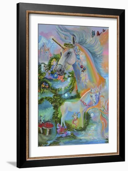 Rainbow Unicorns-Sue Clyne-Framed Giclee Print