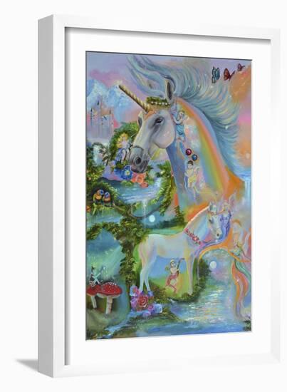 Rainbow Unicorns-Sue Clyne-Framed Giclee Print