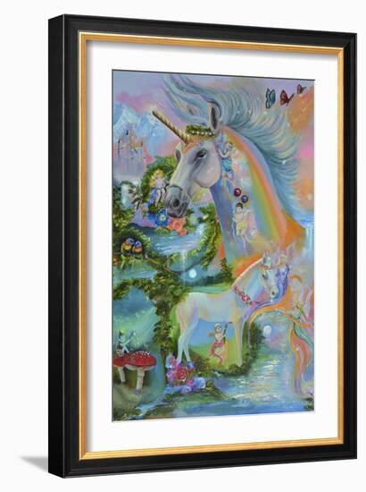 Rainbow Unicorns-Sue Clyne-Framed Giclee Print