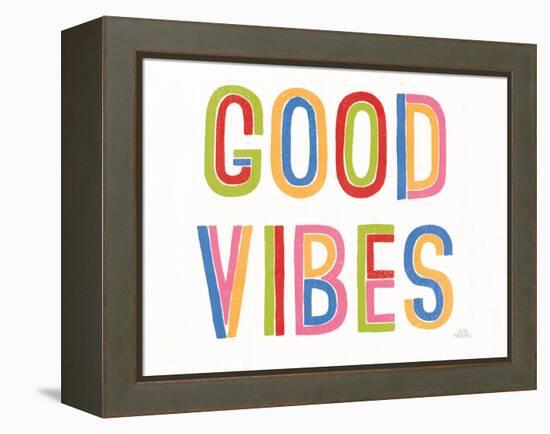 Rainbow Words I Crop-Laura Marshall-Framed Stretched Canvas
