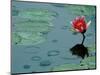 Raindrop Patterns Imitate Lily Pad on Laurel Lake, near Bandon, Oregon, USA-Tom Haseltine-Mounted Photographic Print