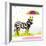 Raindrops Safari Zebra-Hugo Edwins-Framed Art Print