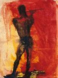 Man with Flute-Rainer Fetting-Mounted Giclee Print