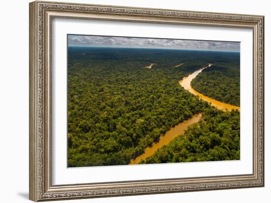 Rainforest Aerial, Yavari-Mirin River, Oxbow Lake and Primary Forest, Amazon Region, Peru-Redmond Durrell-Framed Photographic Print