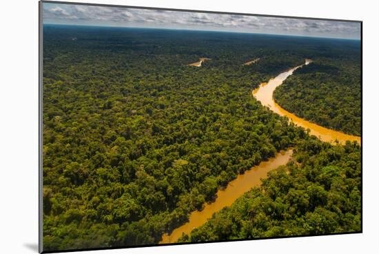 Rainforest Aerial, Yavari-Mirin River, Oxbow Lake and Primary Forest, Amazon Region, Peru-Redmond Durrell-Mounted Photographic Print