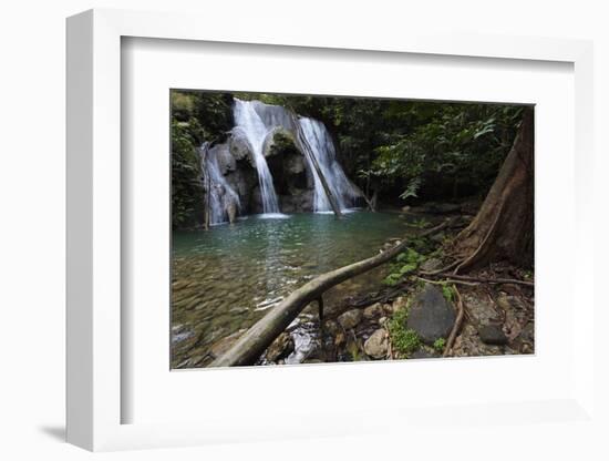 Rainforest waterfall, Batenta Island, Raja Ampat, Western Papua, Indonesian New Guinea-Staffan Widstrand-Framed Photographic Print