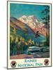 Rainier National Park - Stampede Pass, Washington - Vintage Railroad Travel Poster, 1920s-Gustav Wilhelm Krollmann-Mounted Art Print