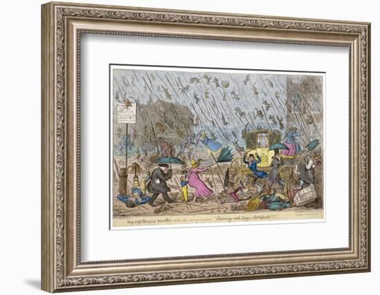 Raining Cats and Dogs, and Pitchforks-George Cruikshank-Framed Photographic Print