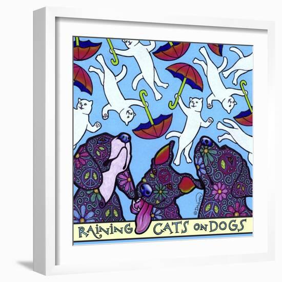 Raining Cats on Dogs-Denny Driver-Framed Giclee Print