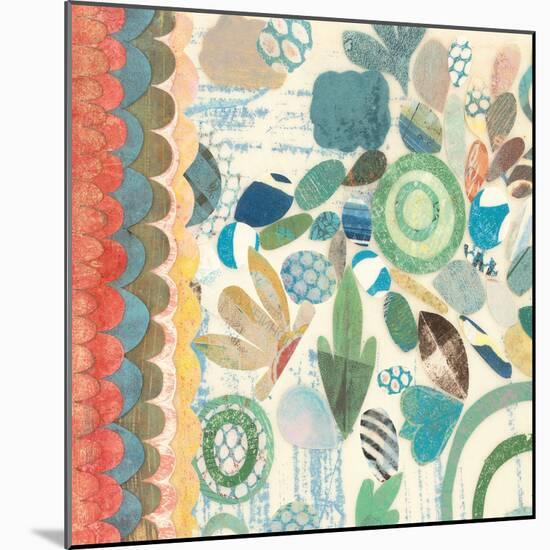 Raining Flowers with Border Square I-Candra Boggs-Mounted Art Print