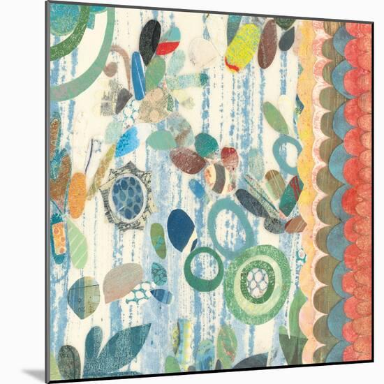 Raining Flowers with Border Square III-Candra Boggs-Mounted Art Print