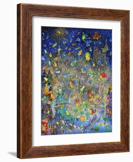 Raining Frogs and Fishes-Bill Bell-Framed Giclee Print