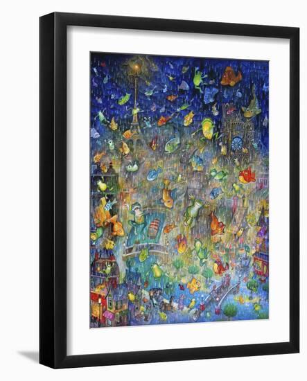 Raining Frogs and Fishes-Bill Bell-Framed Giclee Print