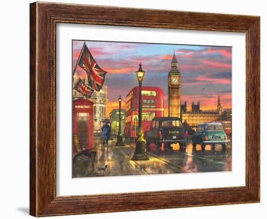 Raining Parliament Square (Variant 1)-Dominic Davison-Framed Premium Giclee Print