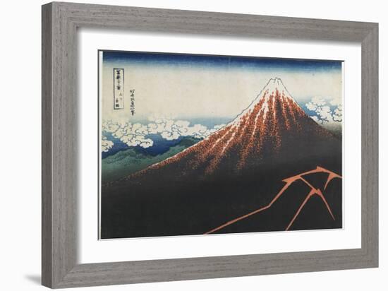 Rainstorm Beneath the Summit, 1831-1834-Katsushika Hokusai-Framed Giclee Print