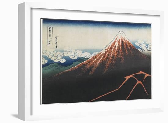 Rainstorm Beneath the Summit, 1831-1834-Katsushika Hokusai-Framed Giclee Print