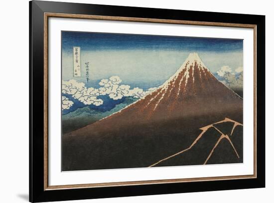 Rainstorm Beneath the Summit-Katsushika Hokusai-Framed Giclee Print