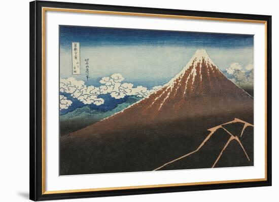 Rainstorm Beneath the Summit-Katsushika Hokusai-Framed Giclee Print