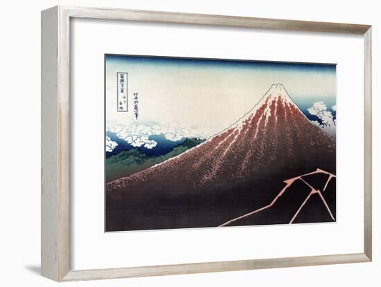 Rainstorm Beneath the Summit-Katsushika Hokusai-Framed Art Print