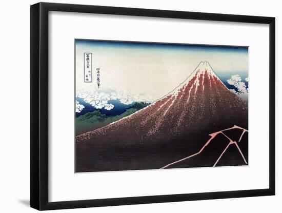 Rainstorm Beneath the Summit-Katsushika Hokusai-Framed Art Print