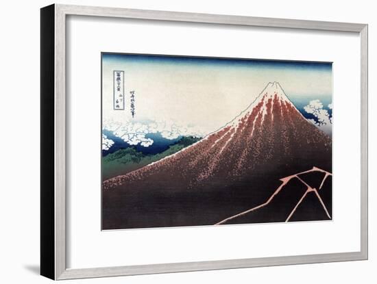 Rainstorm Beneath the Summit-Katsushika Hokusai-Framed Art Print