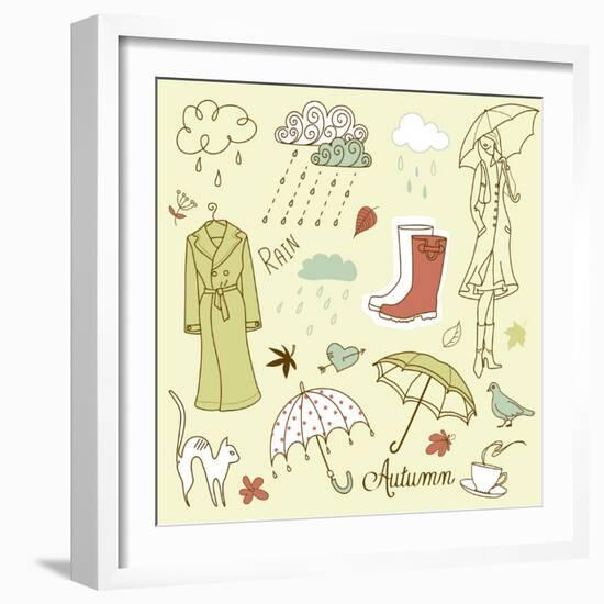 Rainy Autumn Days Doodles-Alisa Foytik-Framed Art Print