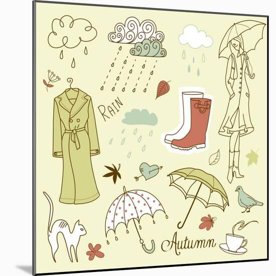 Rainy Autumn Days Doodles-Alisa Foytik-Mounted Art Print