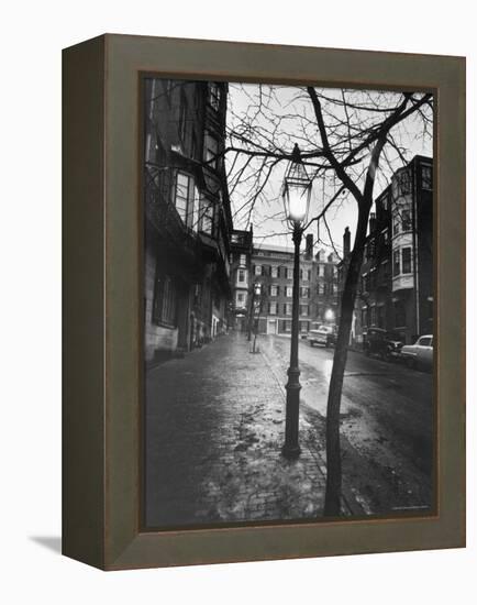 Rainy Beacon Hill St at Dusk During Series of Boston Stranglings-Art Rickerby-Framed Premier Image Canvas