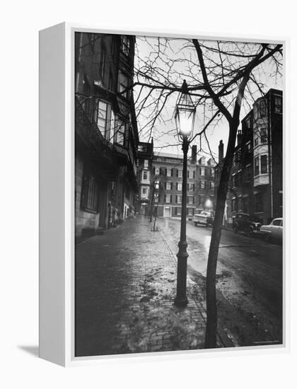 Rainy Beacon Hill St at Dusk During Series of Boston Stranglings-Art Rickerby-Framed Premier Image Canvas