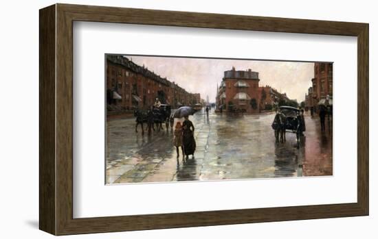 Rainy Day, Boston, 1885-Childe Hassam-Framed Art Print