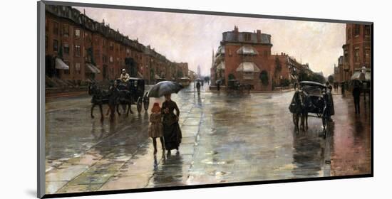 Rainy Day, Boston, 1885-Childe Hassam-Mounted Art Print