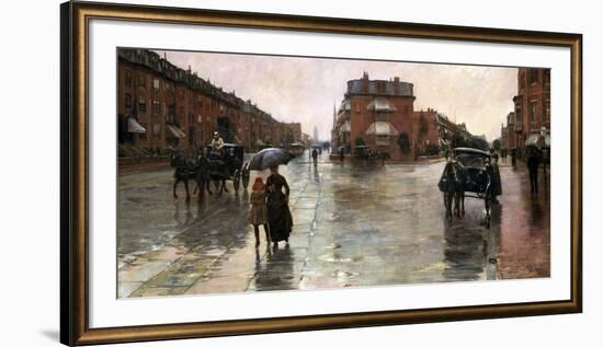 Rainy Day, Boston, 1885-Childe Hassam-Framed Art Print