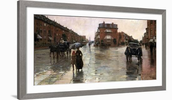 Rainy Day, Boston, 1885-Childe Hassam-Framed Art Print