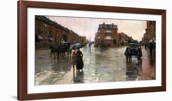 Rainy Day, Boston, 1885-Childe Hassam-Framed Art Print